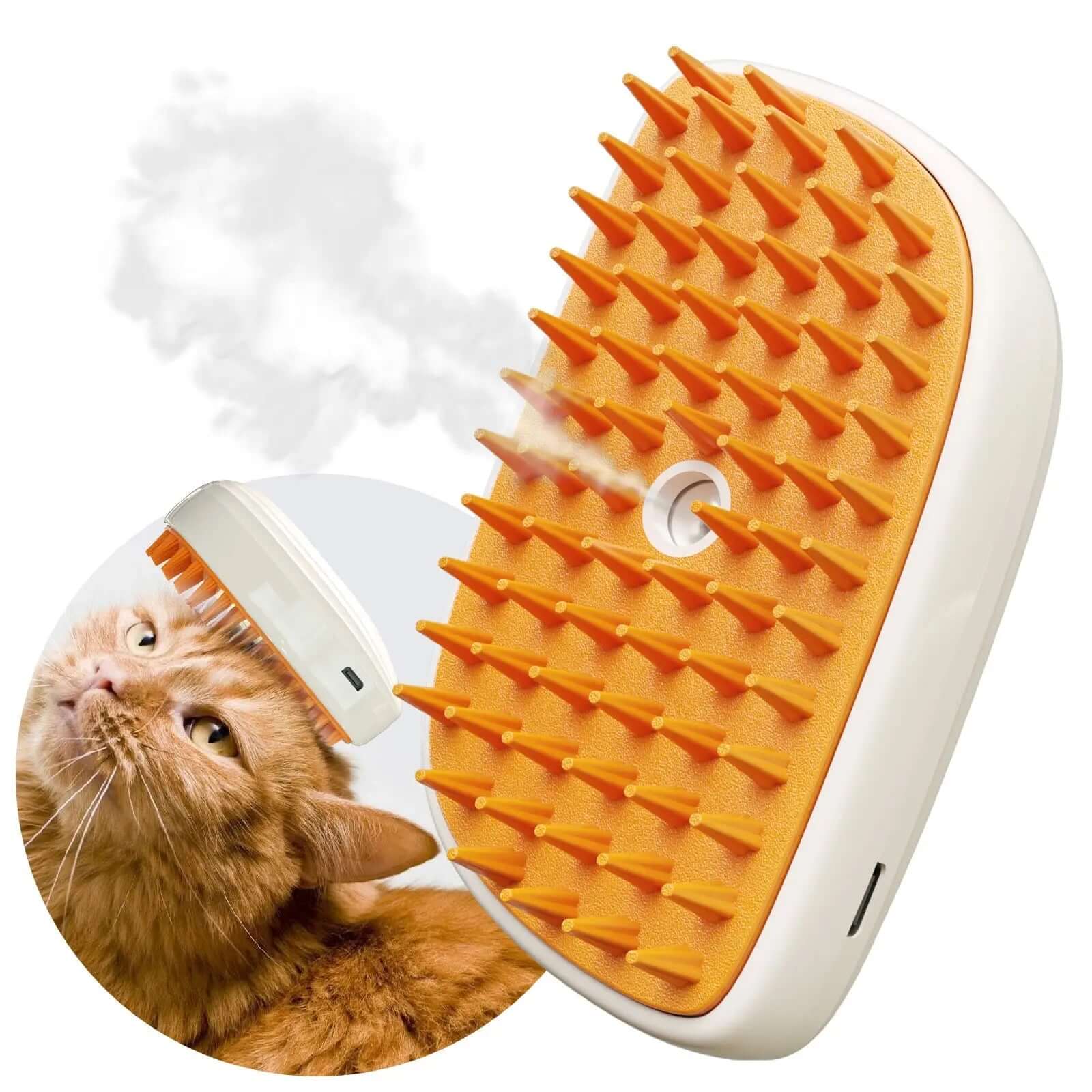 Steam Cat Grooming Brush with Spray – 4-in-1 Deshedding, Hair Removal & Anti-Static Pet Comb for Cats and Dogs