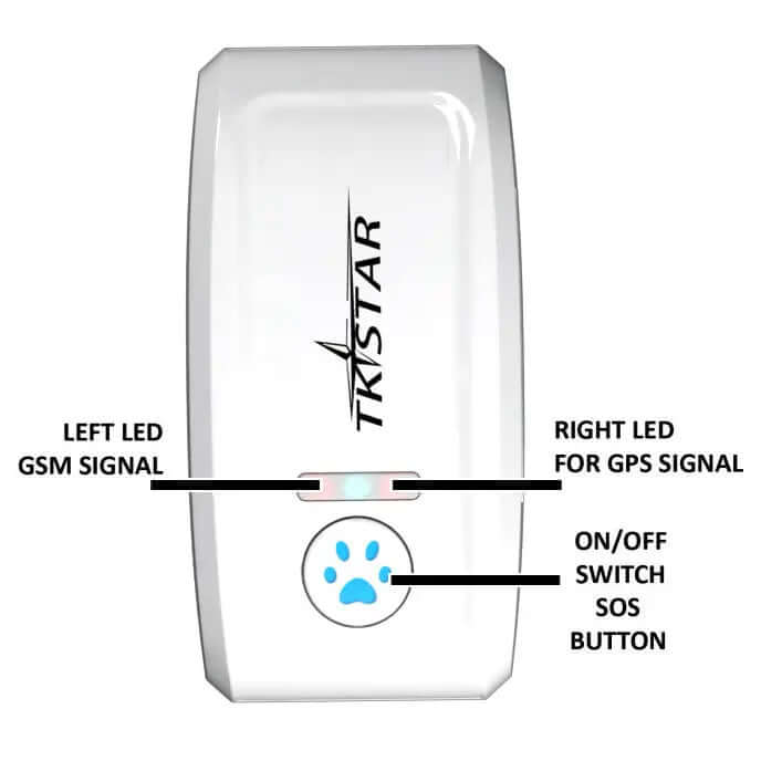 Cat GPS Tracker Locator Device for Pets design with LED indicators and SOS button