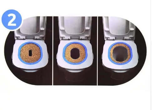 cat toilet trainer cats Cleaning Training Toilet Supplies with Toilet Seat Lighting showing step-by-step training process.