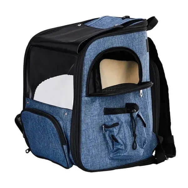 Pet Carrier Backpack, Expandable Cat Dog Carrier With Back Extension, Breathable Mesh Travel Backpack For Small Dogs Cats, Soft-Sided Pet Backpack Holds Up To 26 Lbs.