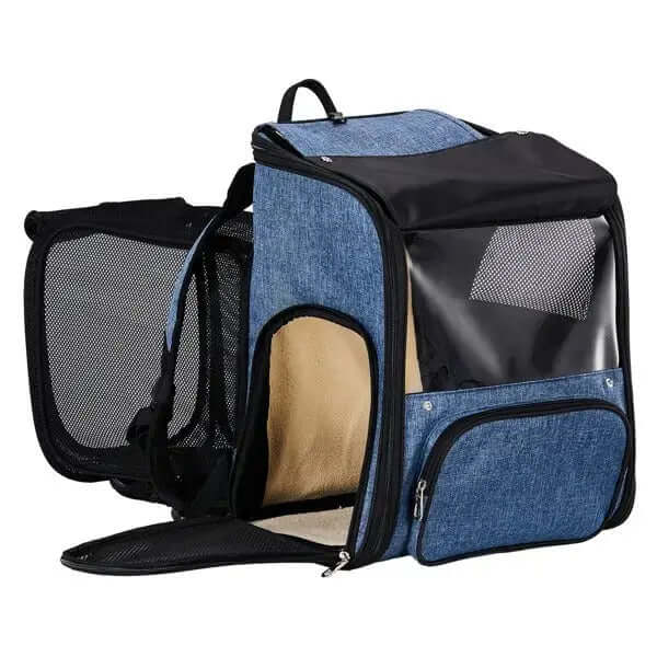Pet Carrier Backpack, Expandable Cat Dog Carrier With Back Extension, Breathable Mesh Travel Backpack For Small Dogs Cats.